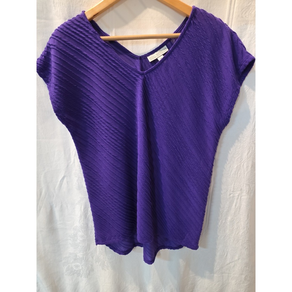 Vintage Dana Buchman Top Women's Size M Purple Short Sleeves Top 80's 90's